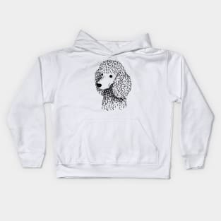 Poodle (Black and White) Kids Hoodie